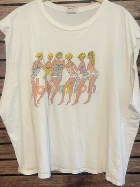 Vintage Benetton Beach Babes Muscle Crop XL